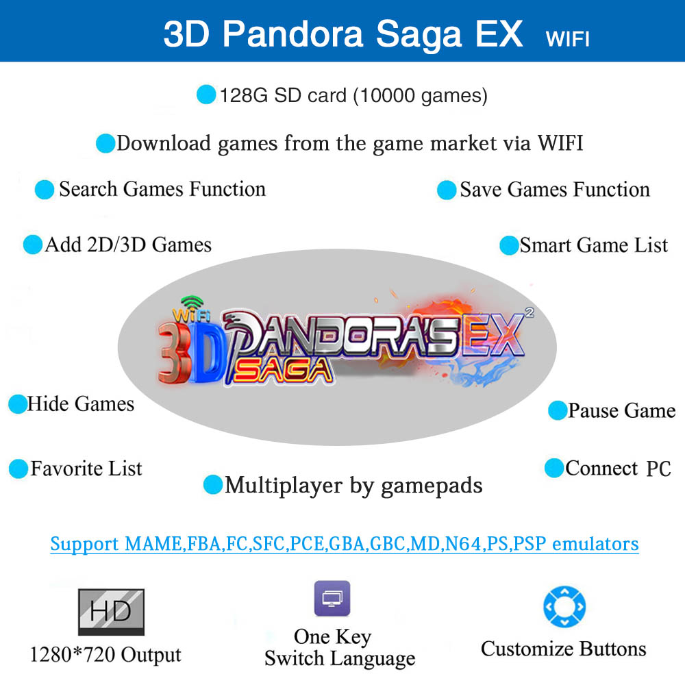 128GB 3D Pandora Saga EX2 Arca – Trackball Controller Arcade Bewertung und Preis